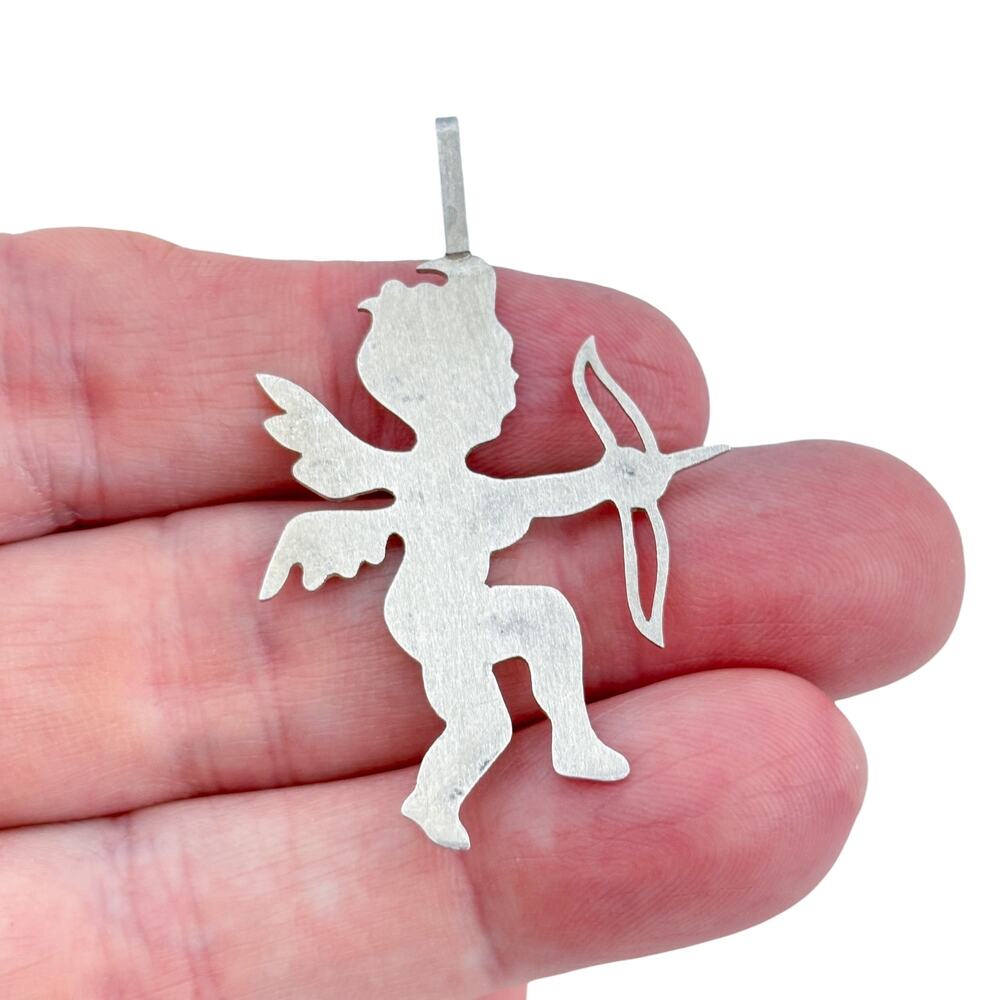 Vintage Sterling Silver 925 Cupid Bow Pendant